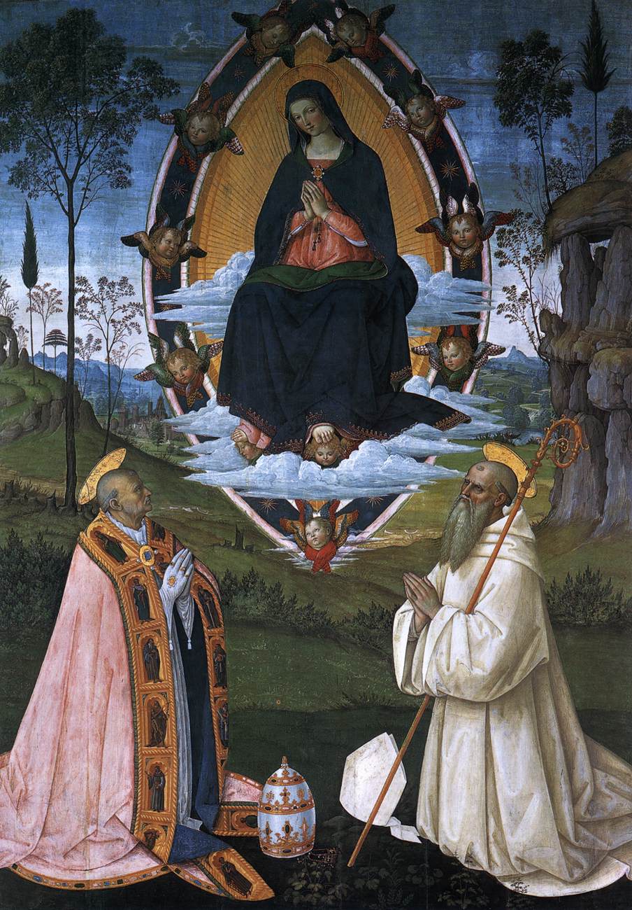 The Ascended Virgin with Ss. Gregory the Great and Benedict (1512) - PINTURICCHIO 
