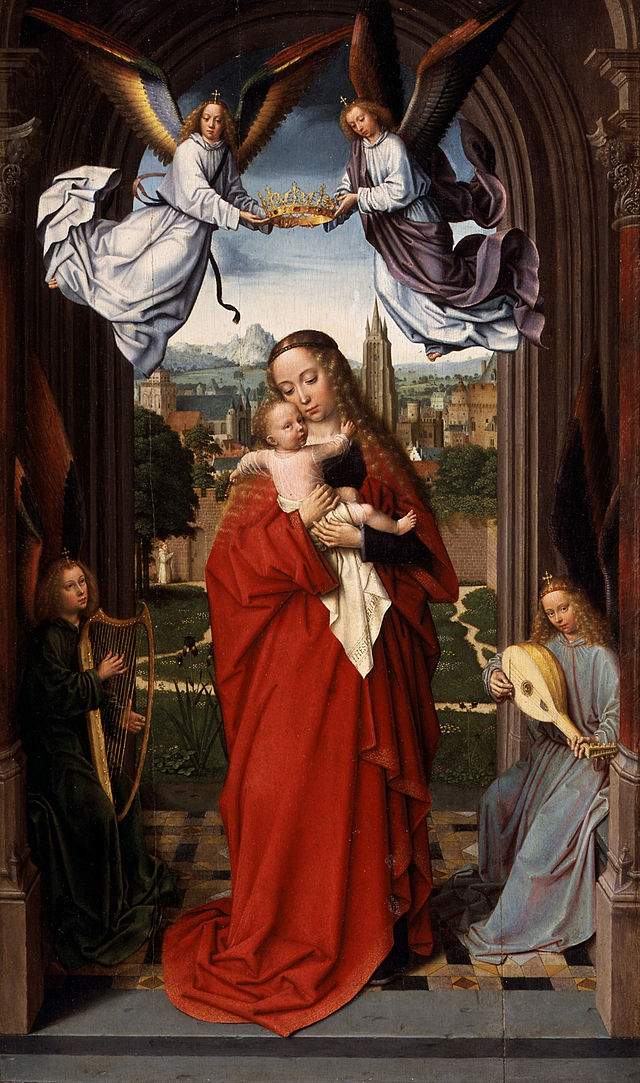 Virgin and Child with Four Angels,  (1505) -  DAVID, Gerard 