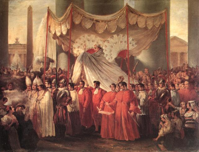 Gregory XVI bearing the Blessed Sacrament in procession.