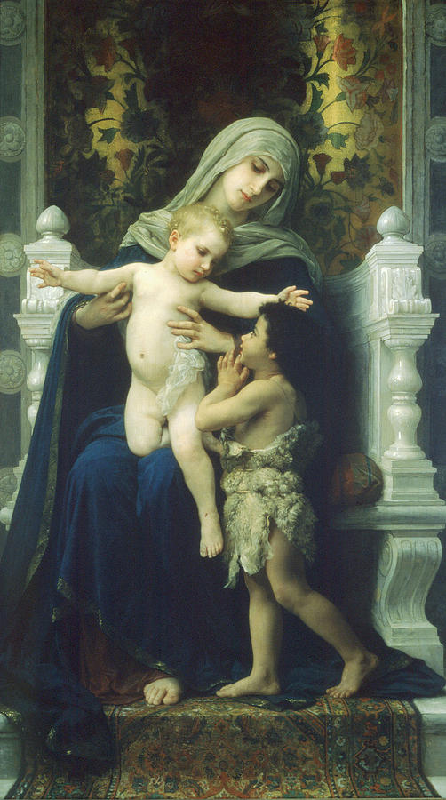St. John the Baptist - The Virgin, Baby Jesus and St John the Baptist William Bouguereau