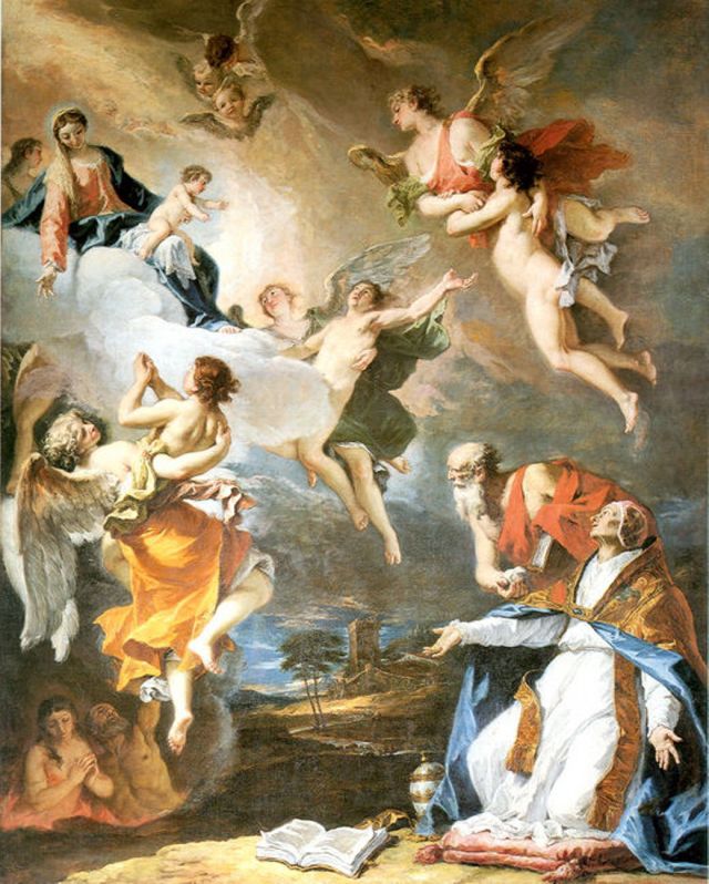 Pope St. Gregory the Great Saving the Souls of Purgatory by Sebastiano Ricci