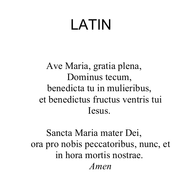 Hail Mary Prayer Latin 59